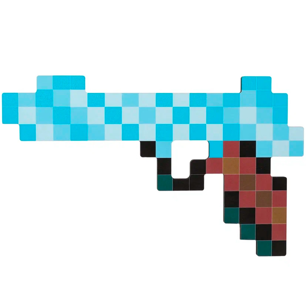 Дер. Пистолет пиксельный ледяной, 25 см. 23004ЯиГ