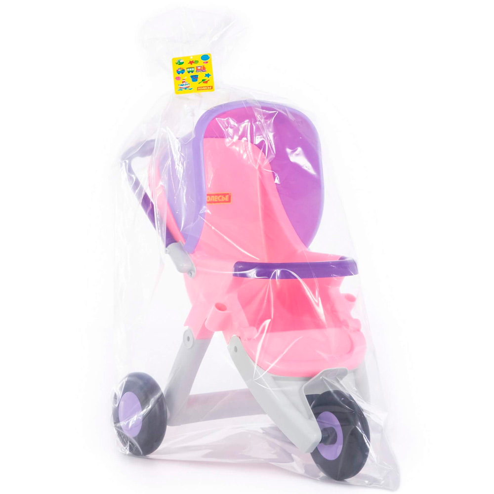 Коляска для кукол прогулочная Anita 3-х колёсная розовая в пак. 95206 П-Е