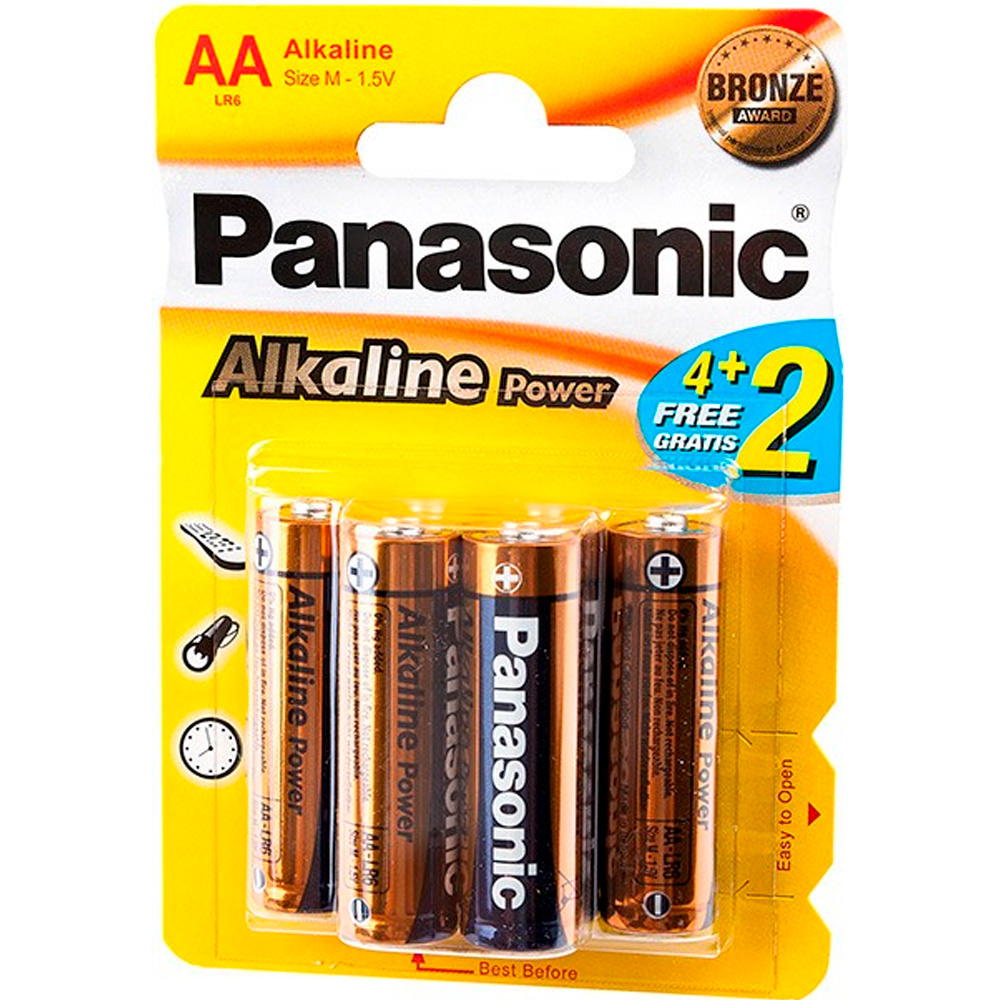 Элемент питания Panasonic Alkaline Power (6шт) LR6APB/6BP 4+2F /цена за упак/
