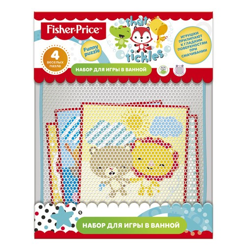 Набор для игры в ванной Funny puzzle 4 пазла+мелки в ПОДАРОК Fisher Price Mattel 10014