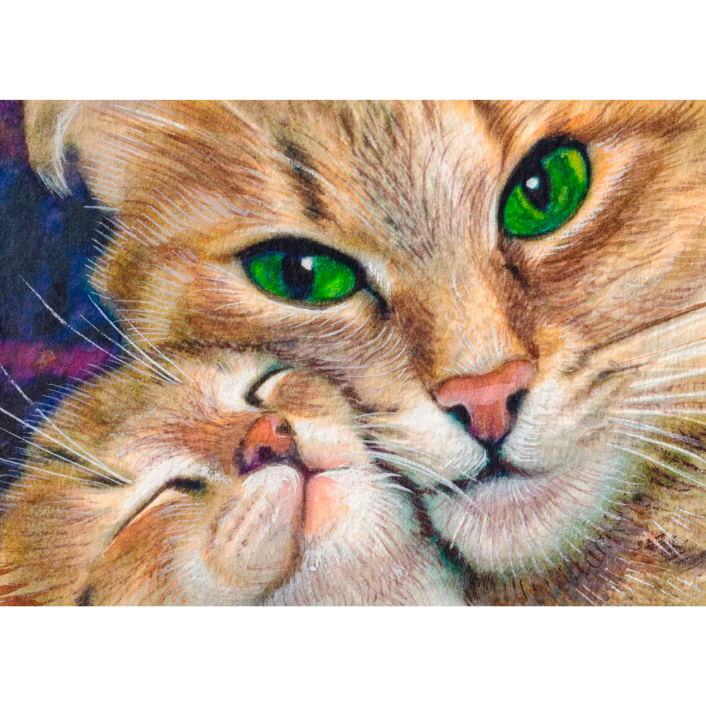 Набор ДТ Алмазная мозаика 30х40 см Любовь мамы-кошки НД-8576