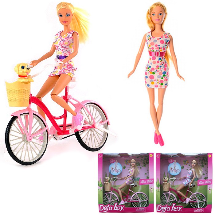 Кукла 8276 На велосипеде с аксесс. Defa Lucy