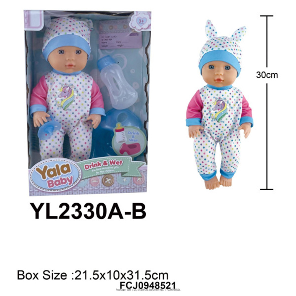 Пупс Yale Baby YL2330A-B 30 см. с аксесс. в кор.