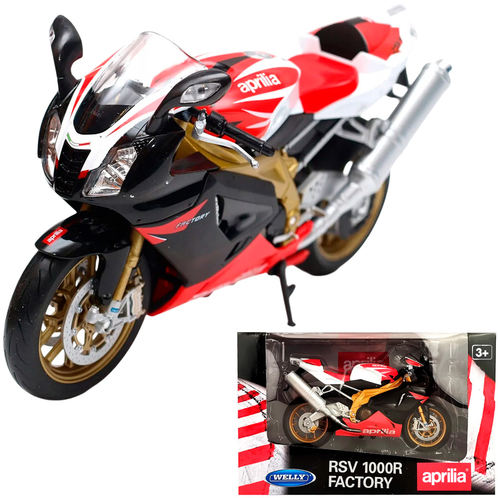 Модель 1:10 Мотоцикл Aprilia RSV 1000 R Factory, красный 62808F-W