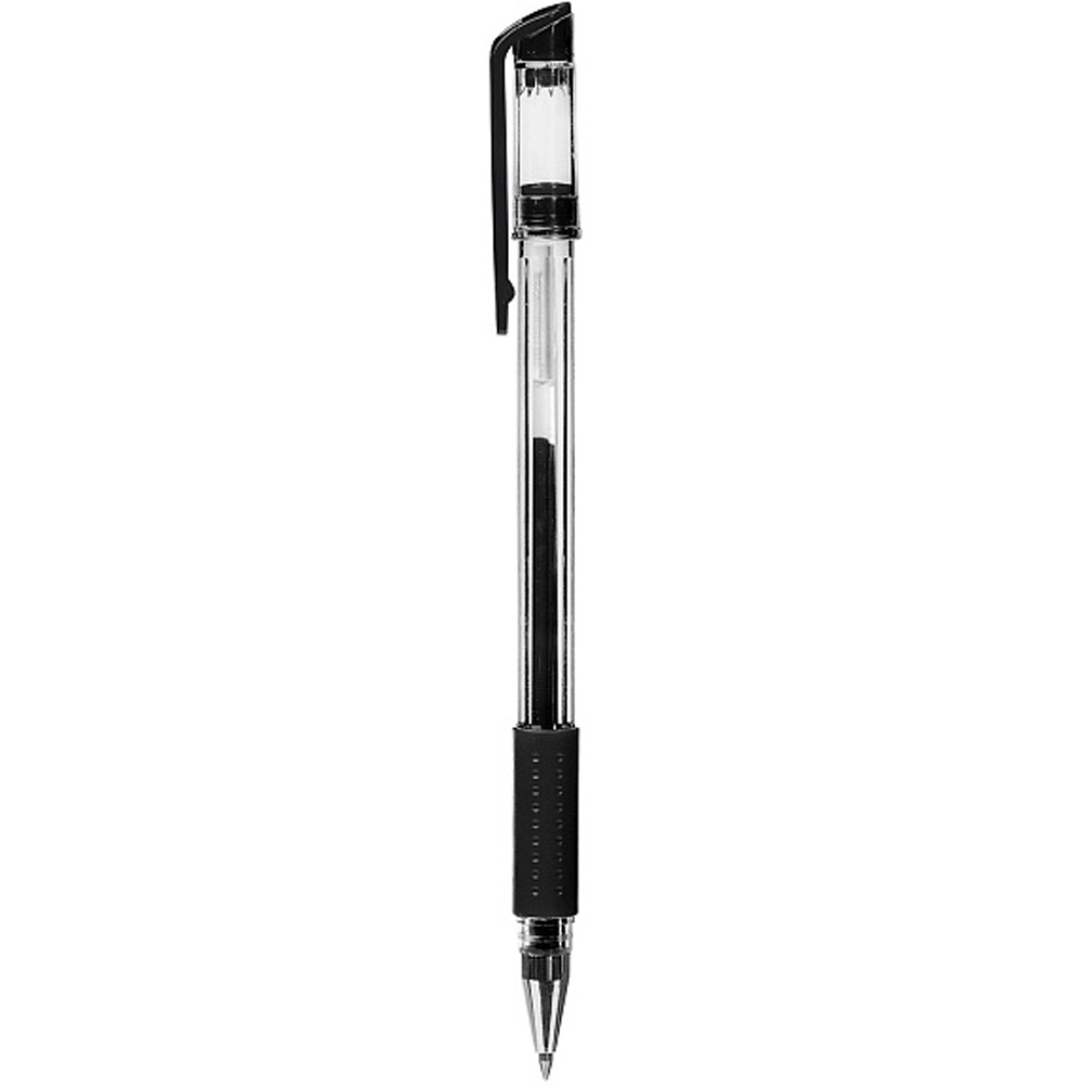 Ручка гелевая Черная Test 0,5мм с резиновым грипом GP_083469