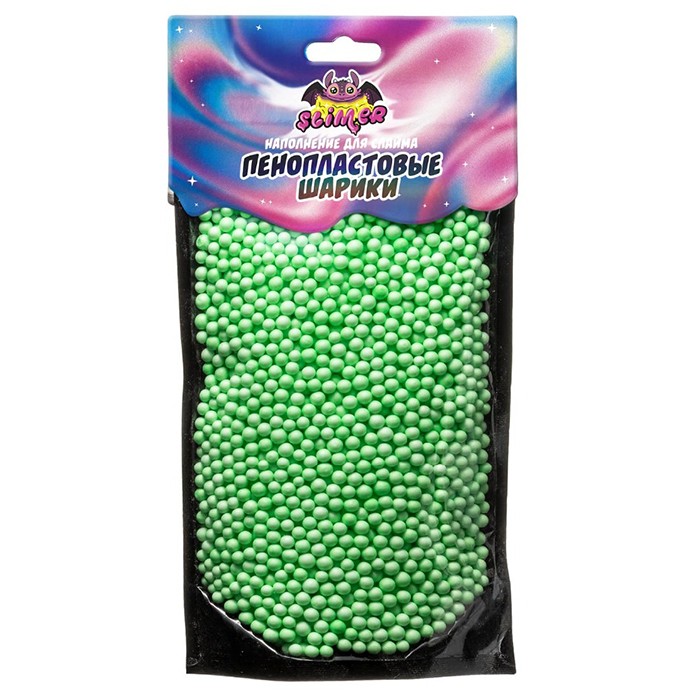 Наполнение для слайма "Пенопластовые шарики" 4мм.Зеленый пастель SSS30-11 ТМ" Slimer"