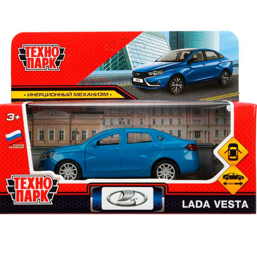 Модель VESTA-12-BU2 LADA vesta 11,5 см, двери, синий Технопарк  в кор. 