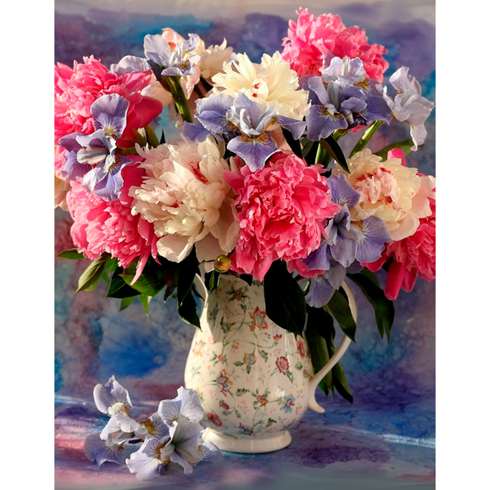 Набор для творчества Роспись по холсту 30х40 см Нежный букет в вазе с цветочками ХК-6268