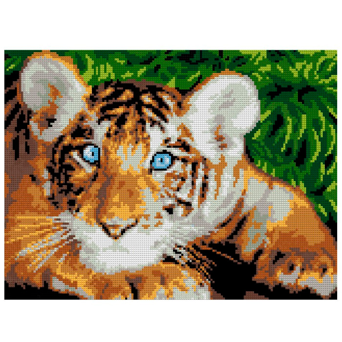 Набор ДТ Алмазная мозаика Голубоглазый тигрёнок 30*40 см Ам-057 LORI.
