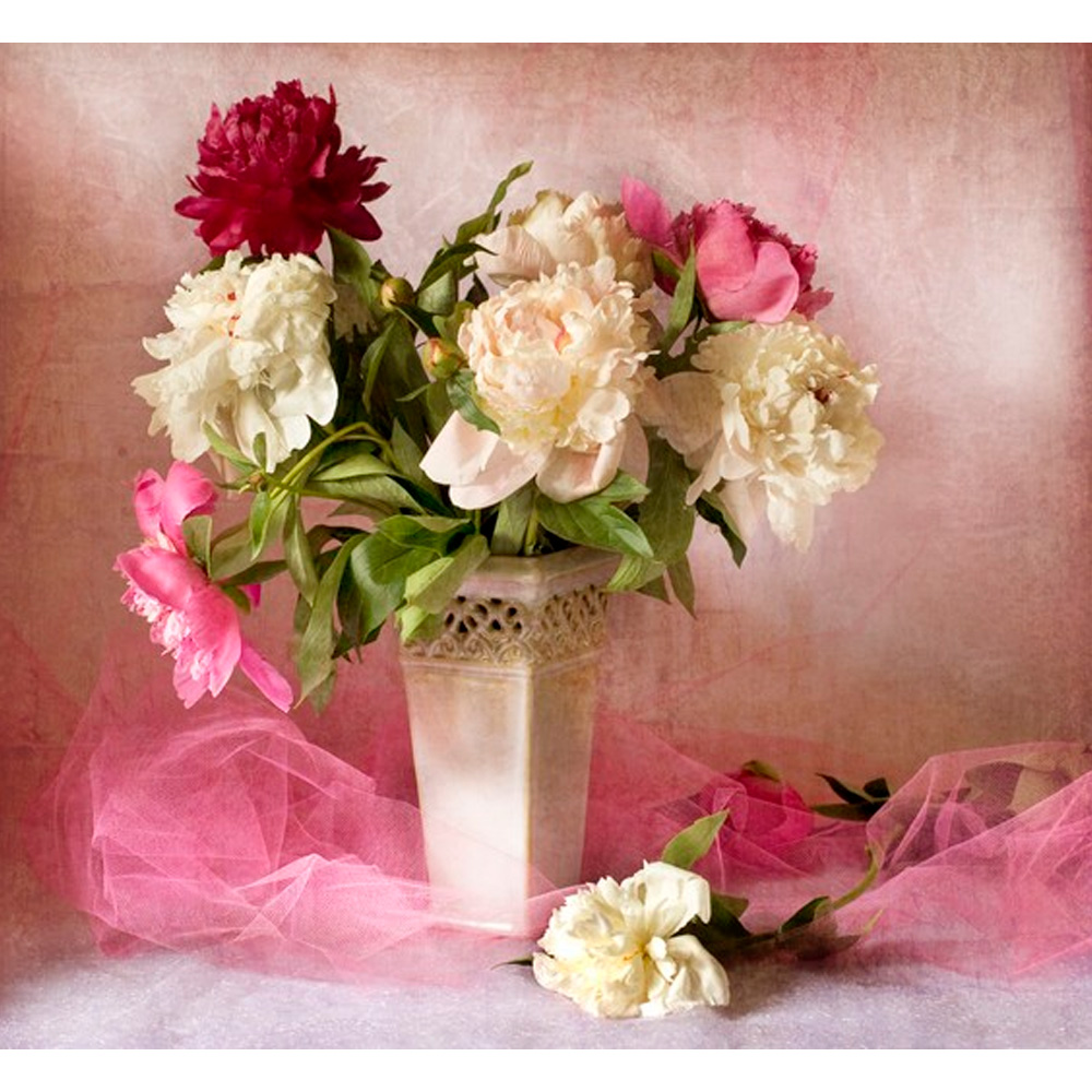 Набор для творчества Роспись по холсту 30х40 см Нежный букет в вазе с цветочками ХК-6260
