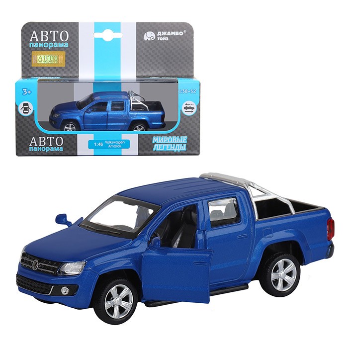 Модель 1:46 Volkswagen Amarok, синий 1251274JB Автопанорама
