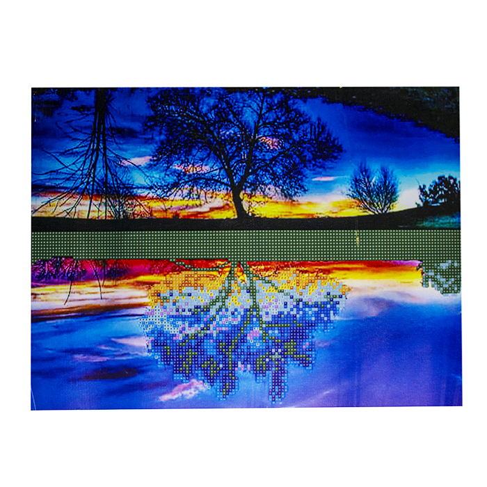 Набор ДТ Алмазная мозаика Закат над озером 40*50см частичная выкладка 87225.