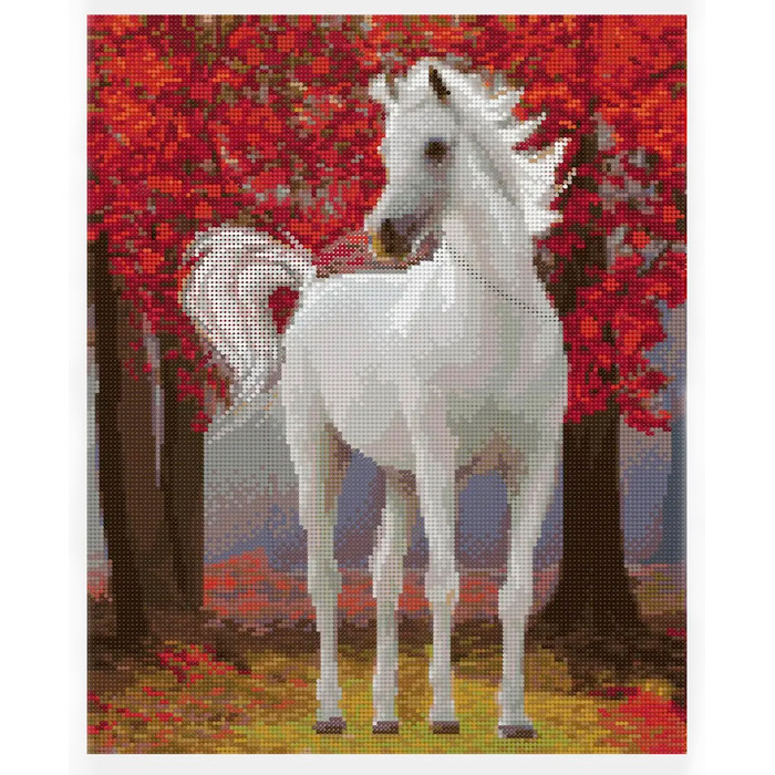 Набор ДТ Алмазная мозаика 40*50,см KiKi "Белый конь" на подрамнике полная выкладка ALM013.